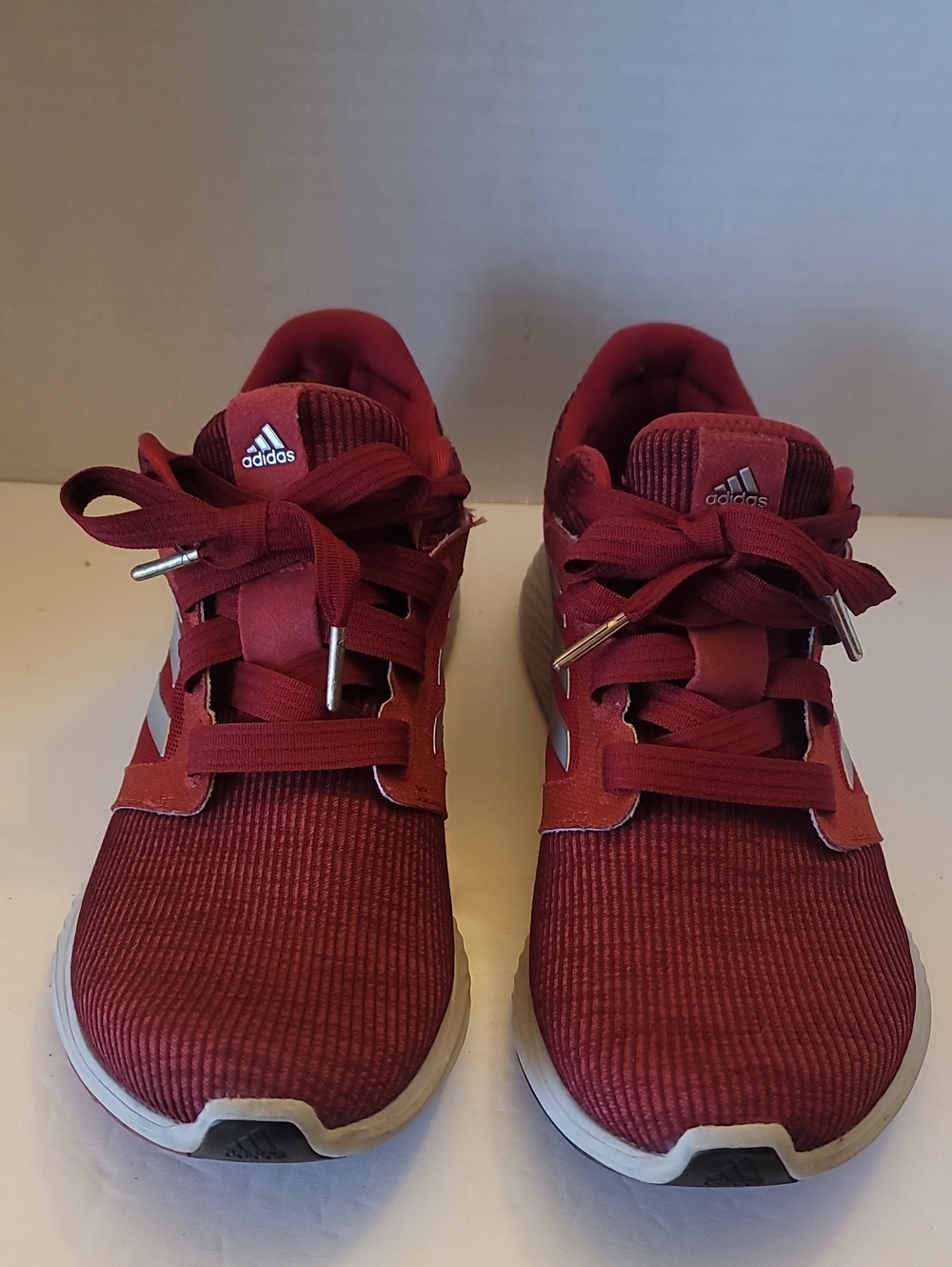 Adidas Maroon Knit Athletic Sneakers, Women's Size 10